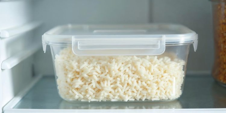 Cơm trắng để trong hộp kín cất ngăn mát tủ lạnh